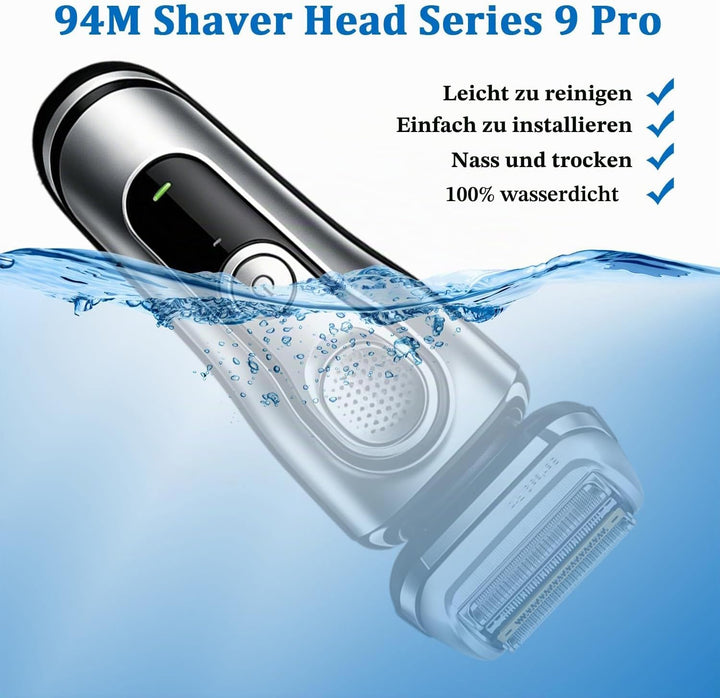 Series 9 Pro Elektrorasierer Scherkopf 94M, Ersatzscherteil für Herren Rasierer Serie 9, Kompatibel