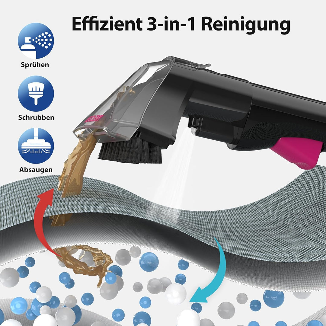 WECLEAN C5 Teppichreiniger Tragbar, Teppich &amp; Polster Reinigungsgerät für Tiefenreinigung, mit 350W