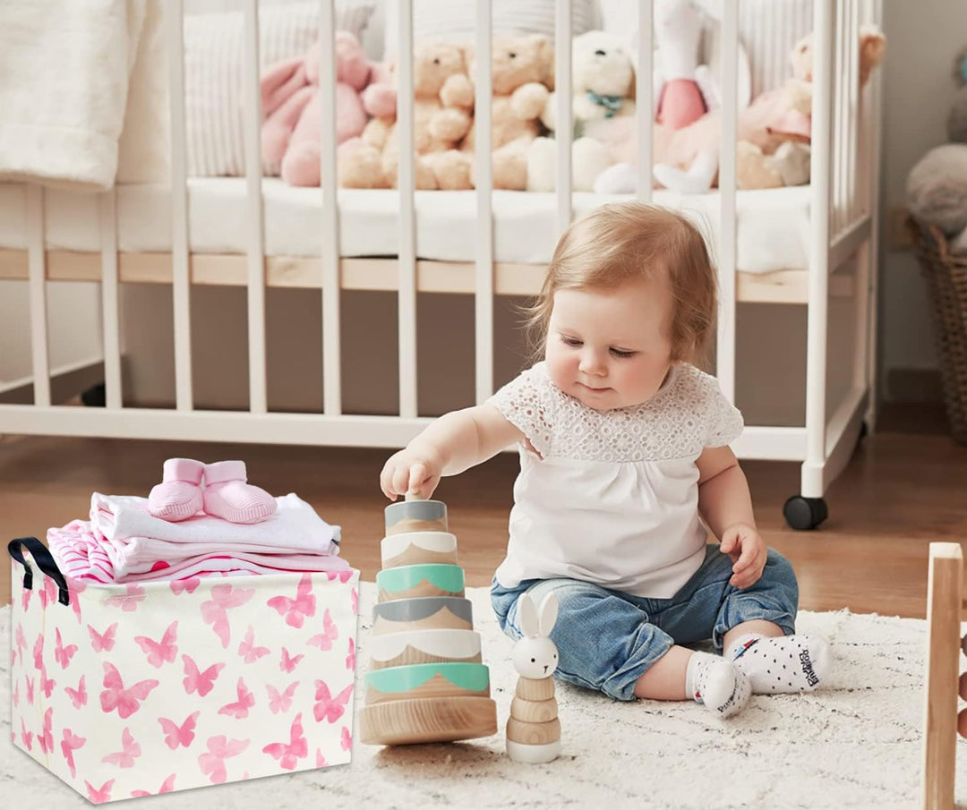 Rechteckiger Schmetterlingskorb für Kinder, Baby-Aufbewahrungskorb, niedlicher Spielzeug-Aufbewahrun