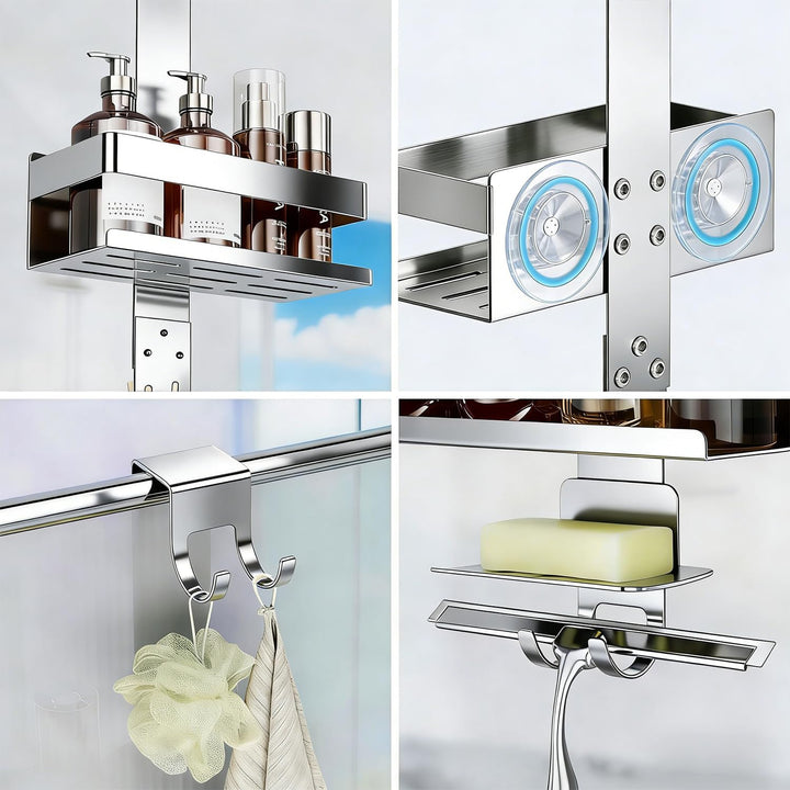 Duschablage ohne Bohren Badezimmer Organizer, Badregal Duschregal ohne Bohren, Duschablage zum Hänge