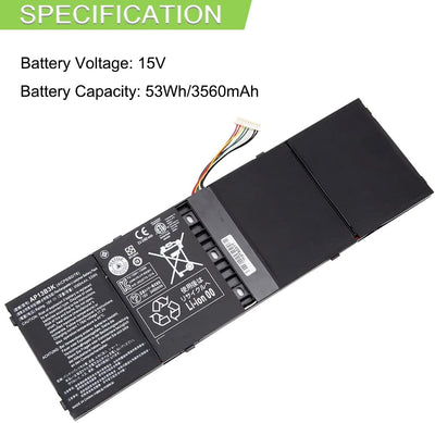 XITAIAN 15V 53Wh AP13B3K AP13B8K Ersatz Laptop Akku für Acer Aspire V5 R7 V5-572G V5-472G V5-473G V5