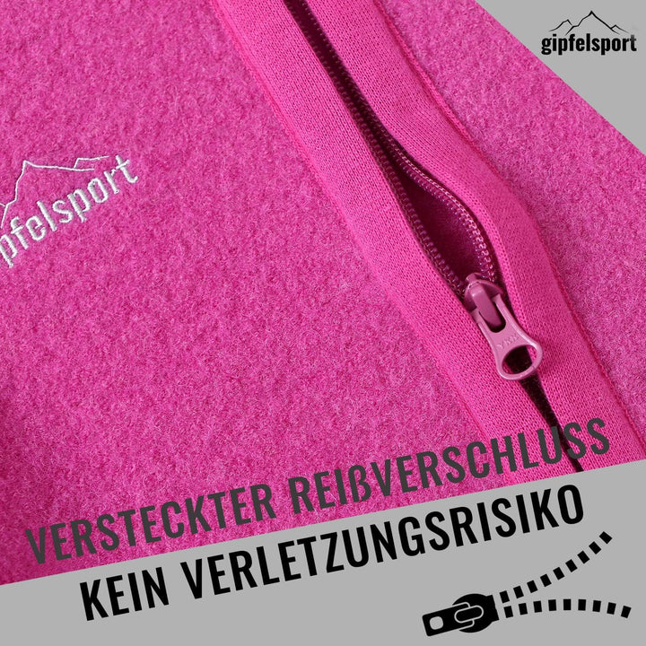 gipfelsport Wollwalk Overall Baby - Walkoverall mit Reissverschluss aus Natur Merino Wollfleece I Wo