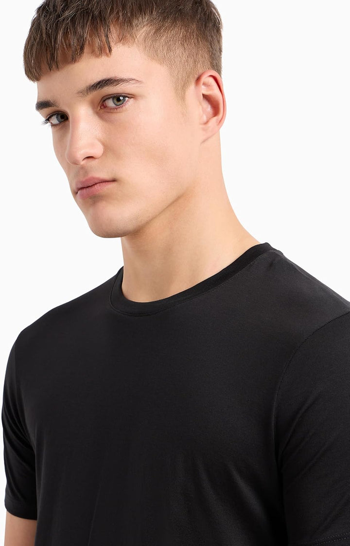Armani Exchange Herren Pima Small Logo T-Shirt, 1200 Black