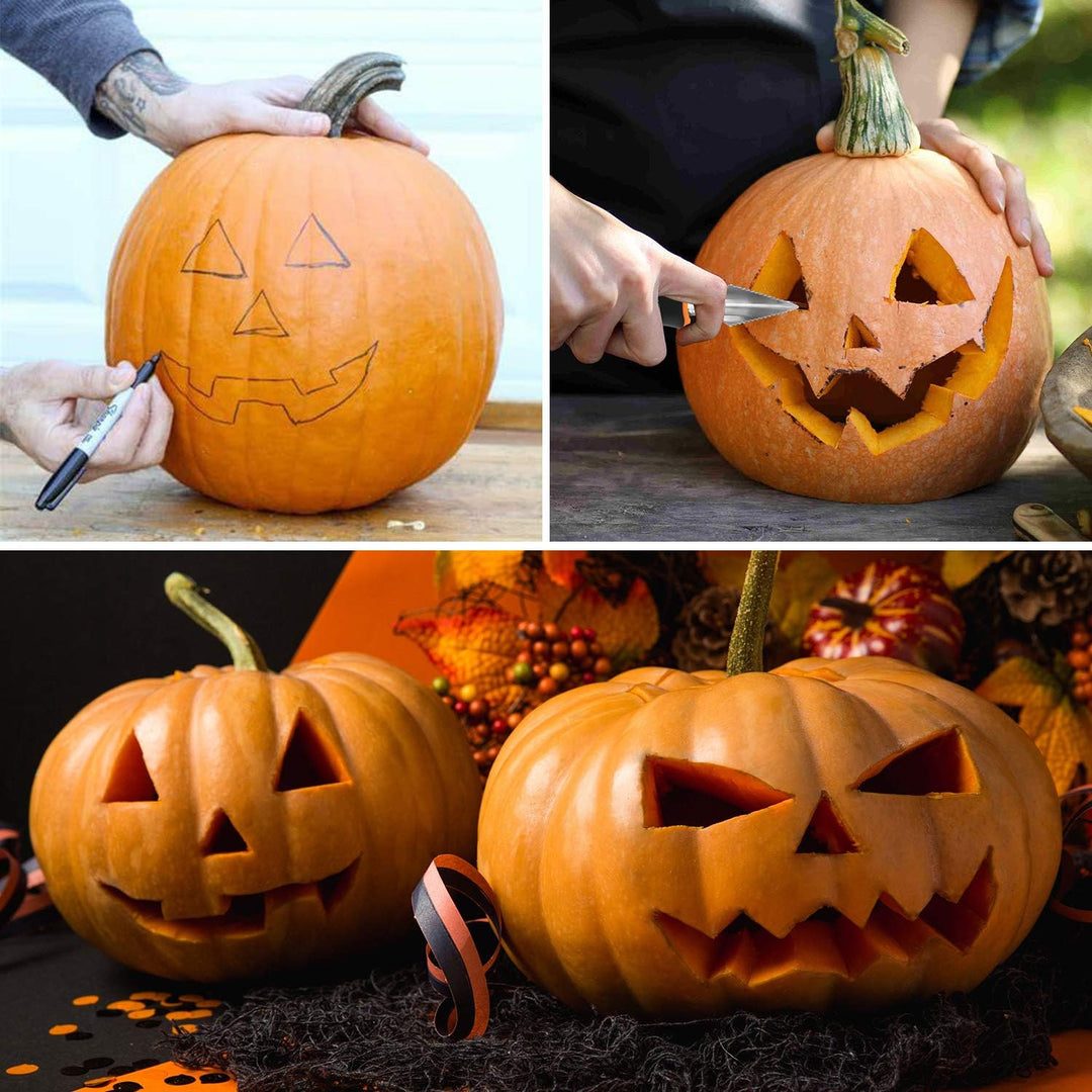 Moocii kürbis schnitzwerkzeug für Halloween DIY Dekoration 10 Stück Werkzeug Doppelseitiges Bildhaue