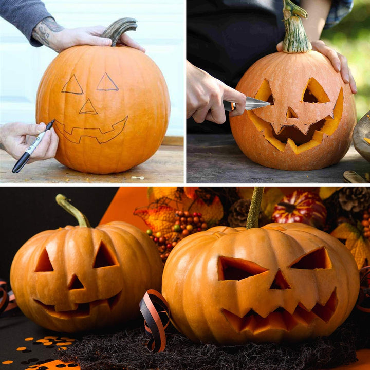 Moocii kürbis schnitzwerkzeug für Halloween DIY Dekoration 10 Stück Werkzeug Doppelseitiges Bildhaue