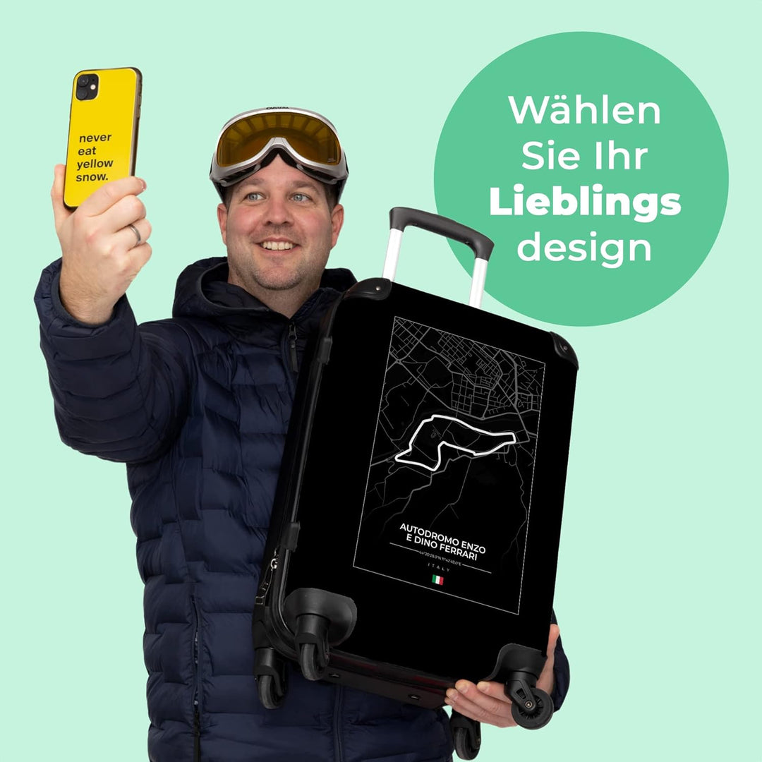 Koffer gross Trolley Rollkoffer Reisekoffer mit 4 Rollen Fotokoffer - Rennstrecke - F1 - Autodromo E