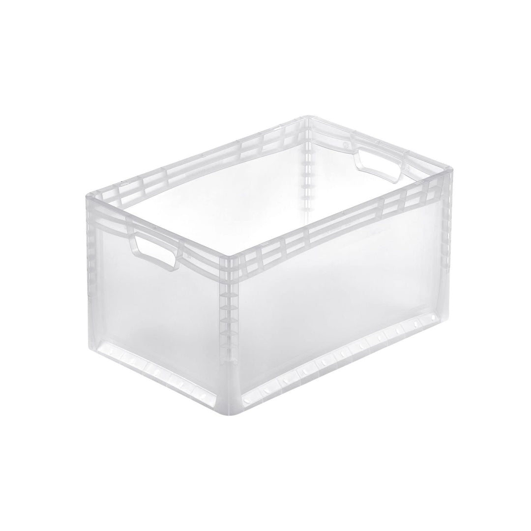 PROREGAL Transparenter Eurobehälter LightLine mit offenem Griff | HxBxT 32x40x60cm | 66 Liter | Euro