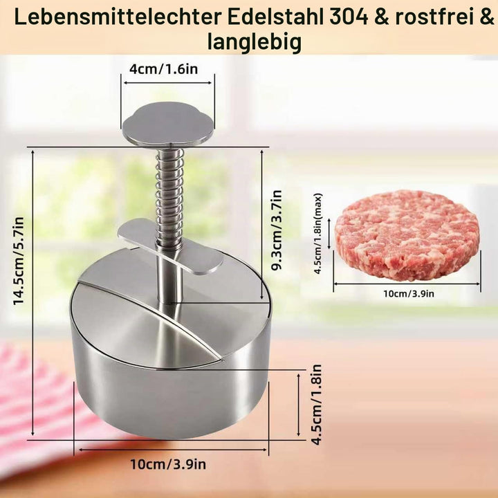 Burgerpresse & Smash Burger Presse aus Edelstahl, 304 Lebensmittelqualität, Verstellbare & Antihaft