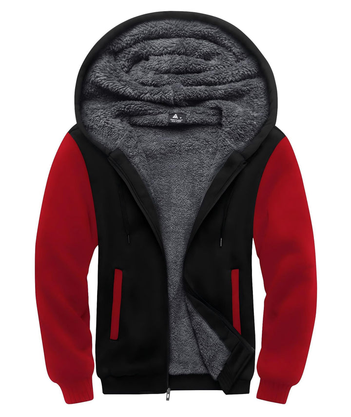 SwissWell Herren Fleecejacke Full Zip Kapuzenjacke Winter Sweatjacke mit Kapuze Gefütterte Hoodie Mä