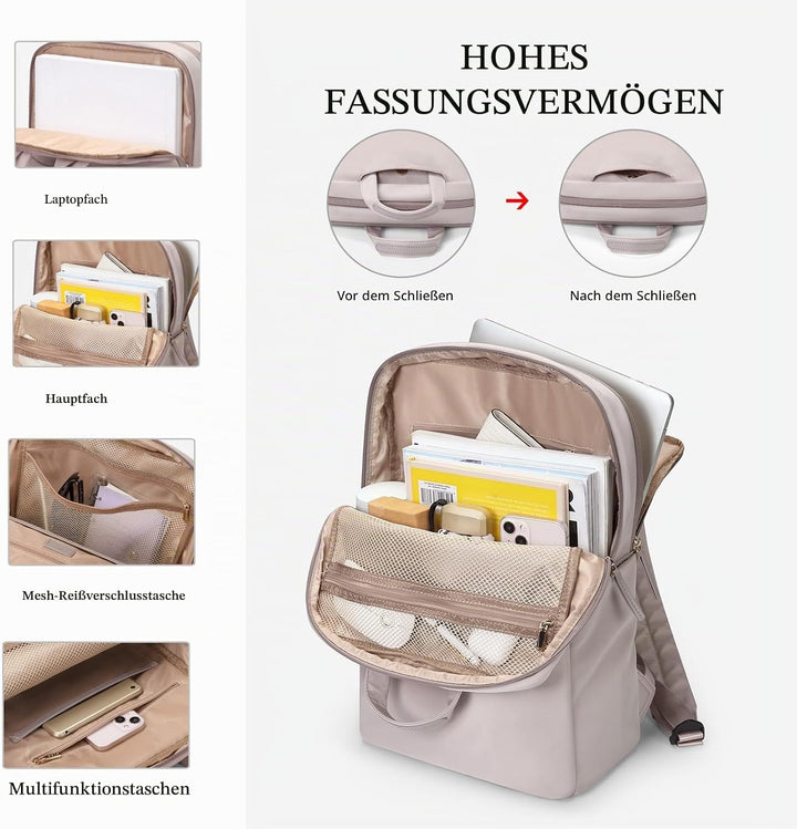 GOLF SUPAGS Damen Laptop Rucksack 15,6 Zoll Schulrucksack Herren Schultasche Gross Anti-Diebstahl Ta