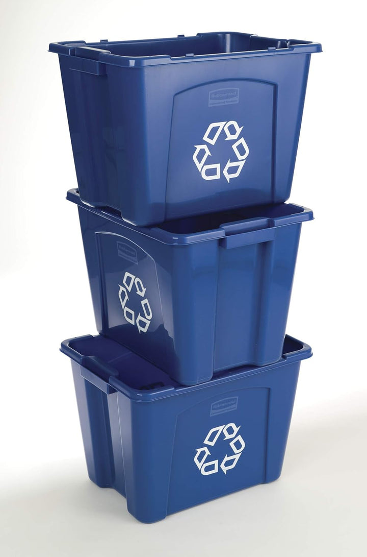 Rubbermaid fg571473blue Recycling Bin, 14 Gallon, blau, 6