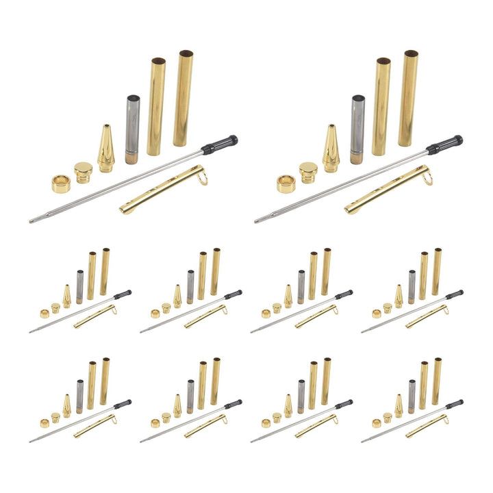 10 Set Stift-Set zum Drechseln, 7 mm Slimline-Stift-Drehset mit Nachfüll-Drehbank-Zubehör, Holzgefer