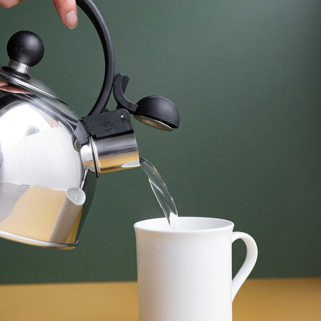 La Cafetiere Edelstahl-Wasserkocher 1,3 Liter mit Pfeiffunktion, Silber, Silber