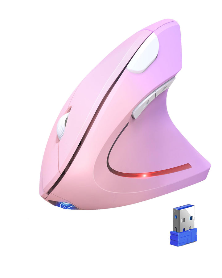 TECKNET Ergonomische Bluetooth Maus, Wiederaufladbar Kabellose Vertikale Maus (BT 5.0/3.0 + 2.4G), 6