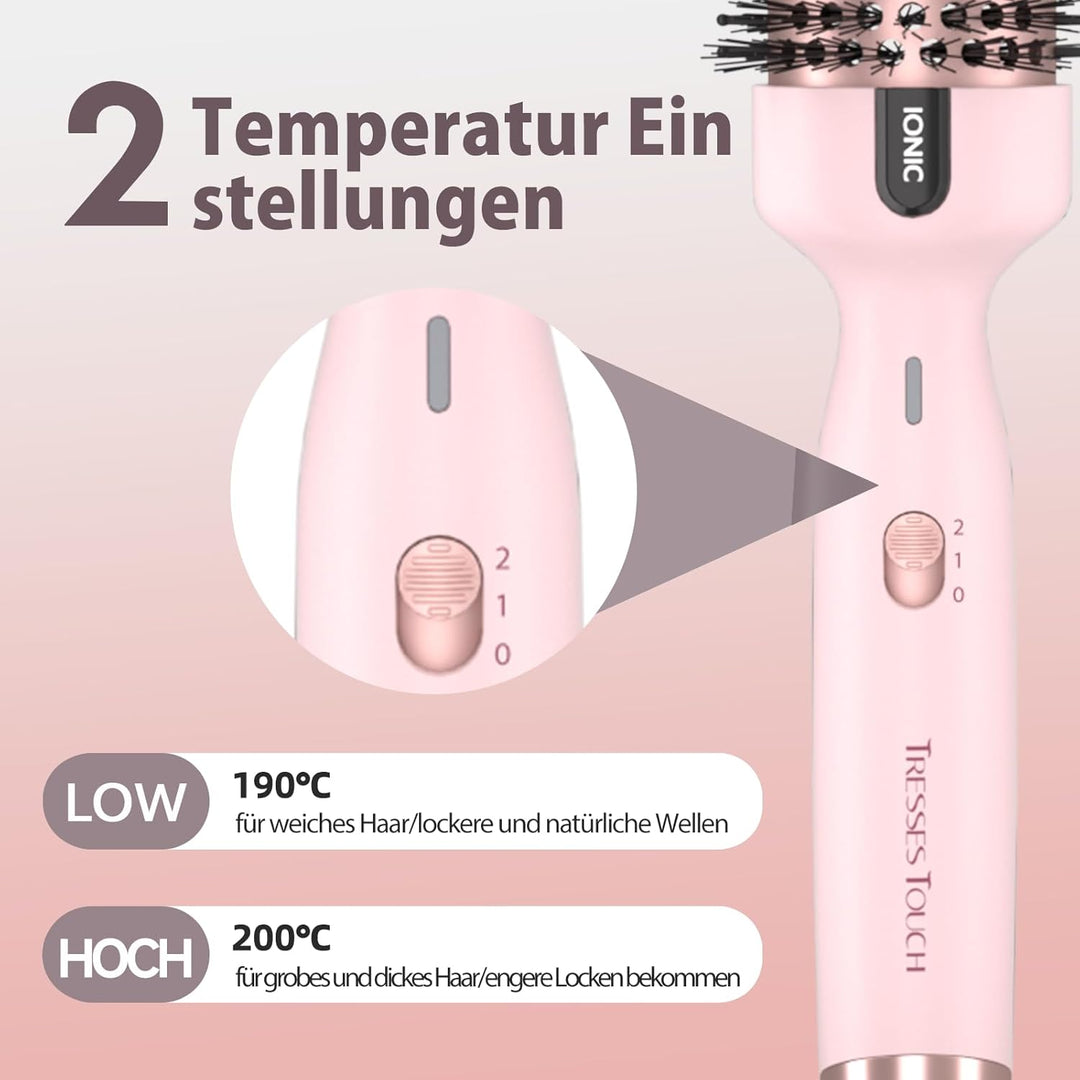 Thermobürste, 1.77 Inch Stylingbürsten Negativ-Ionen, Wärmebürste Rundbürste mit 2 Temperaturstufen,