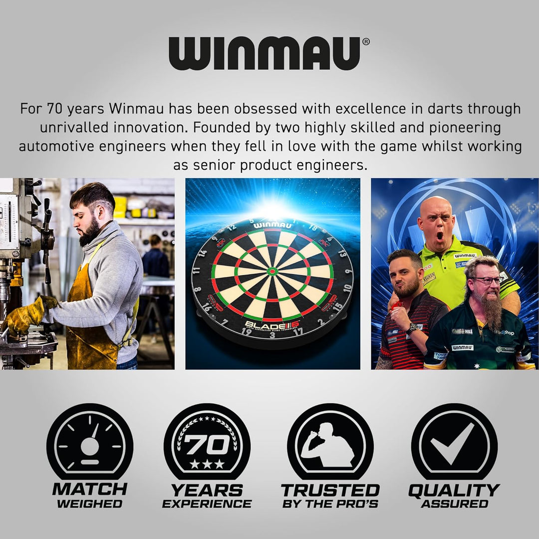 WINMAU Blade 6 Series Professional Bristle Klassische Dartboard Blade 6 Dual Core, Blade 6 Dual Core
