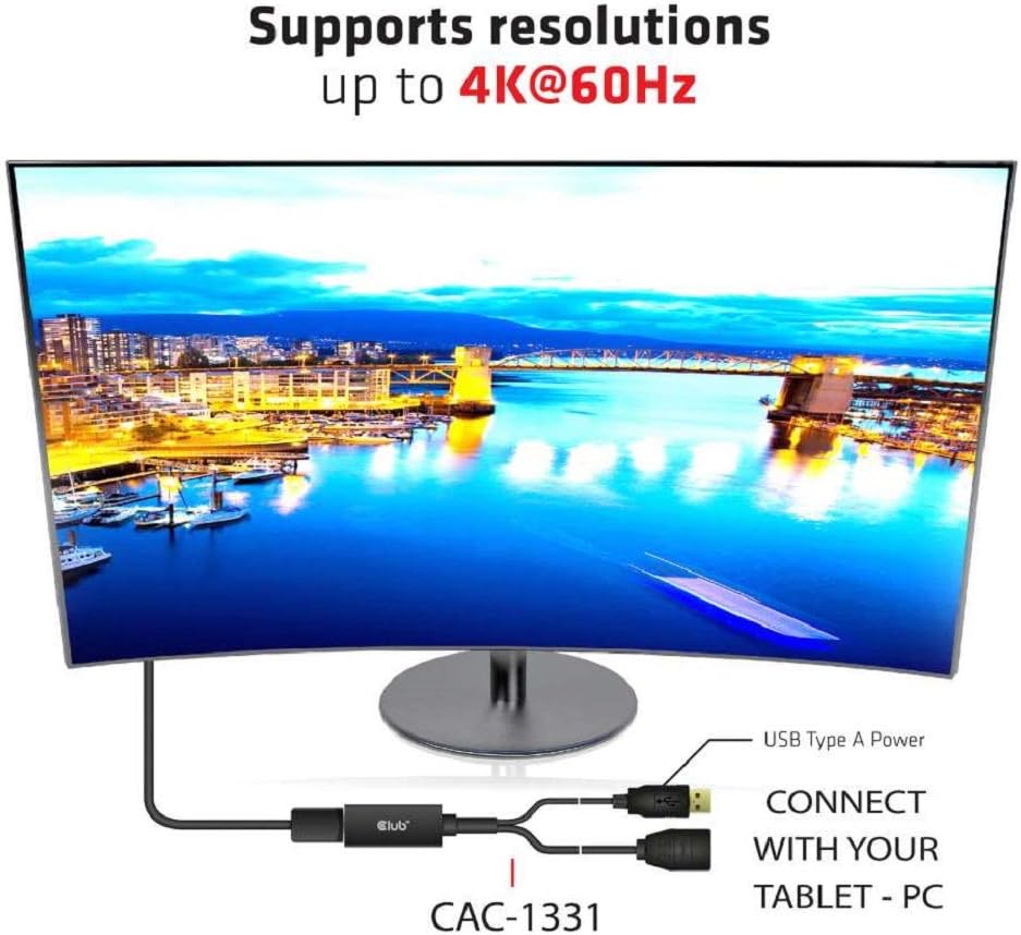 Club3D CAC-1331 - HDMI auf DisplayPort 1.2 4K60Hz M/F Aktiver Adapter, CAC-1331