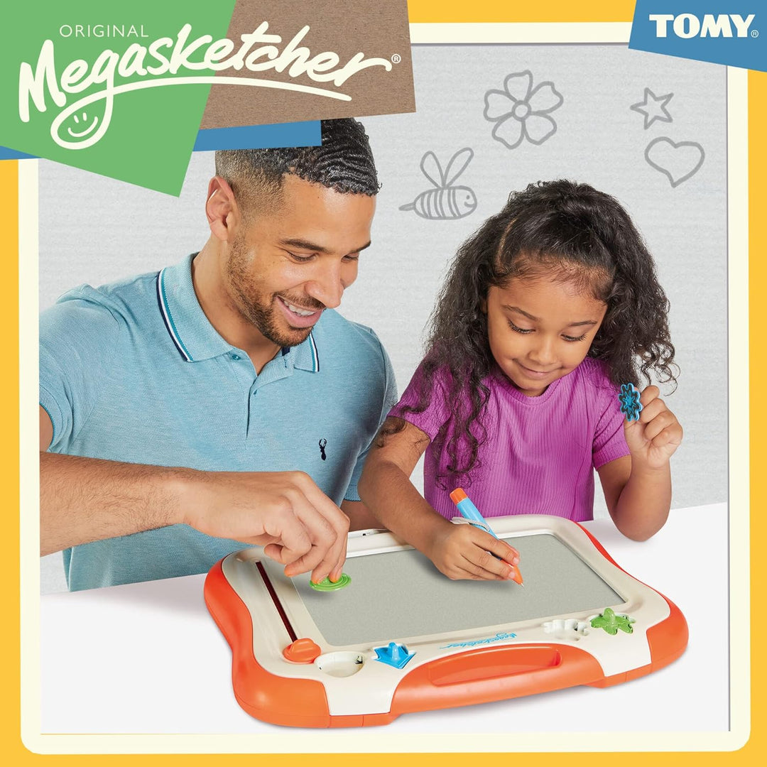 TOMY MegaSketcher Magnettafel für Kinder, Magnet Maltafel, Kinderspielzeug, Zaubertafel, fördert die