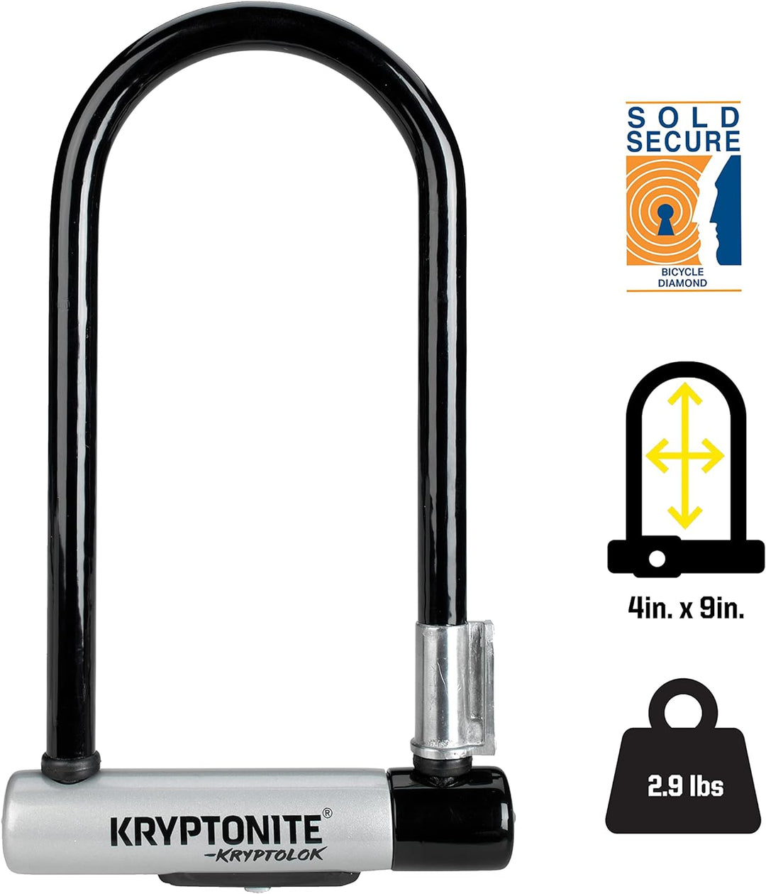 Kryptonite 3500388 Fahrradschloss, Silver, 10 x 22,5 cm KryptoLok Standard (10x22, 5cm), KryptoLok S