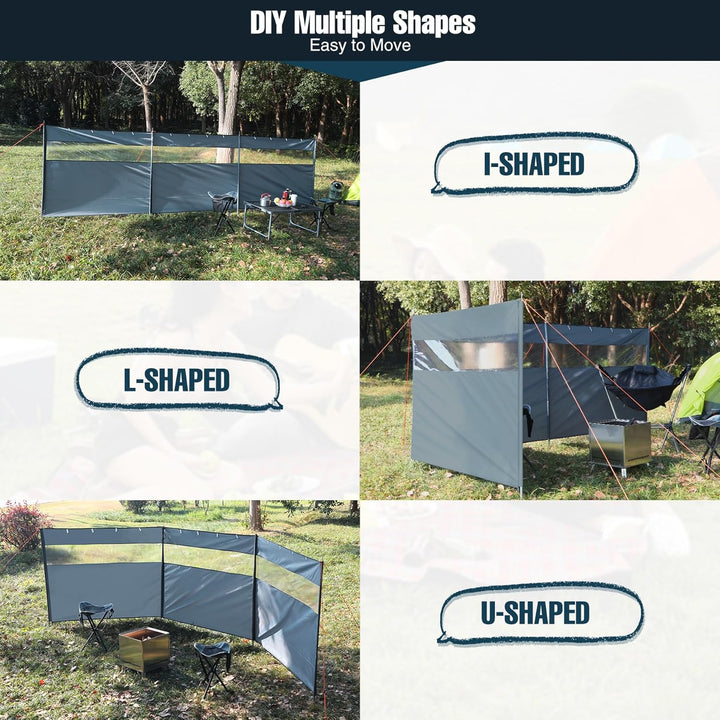 REDCAMP Windschutz für Camping, Heavy Duty Camping Sichtschutz Outdoor Caravan Privacy Shield mit To