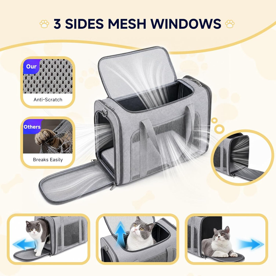 Hundetasche Flugzeug 55x40x23 Eurowings Lufthansa，Faltbare leichte Tragetasche mit Netzstoff Flugtas