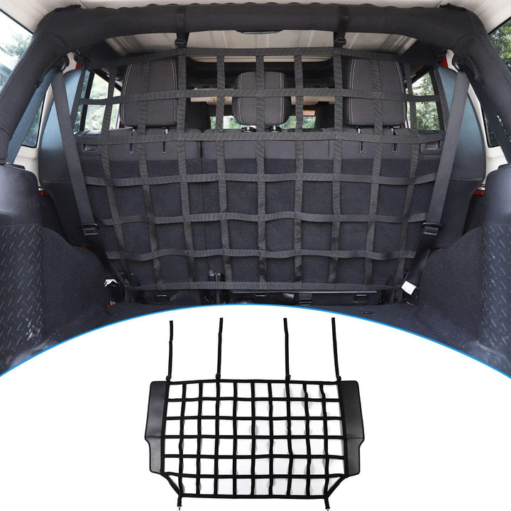 Haustiernetz, Fahrzeug-Sicherheitsnetz, Hundebarriere für Jeep Wrangler JK JL 4-Türer 2007-2025, pas