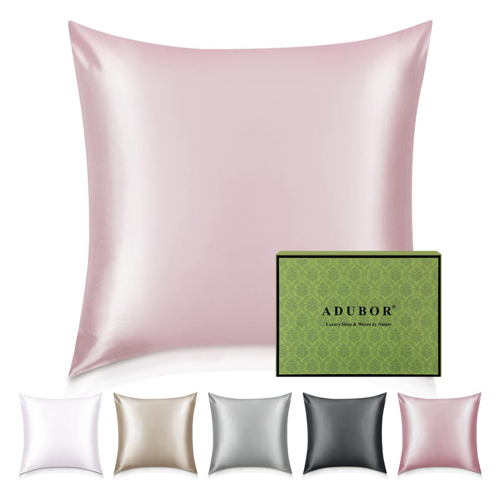 Adubor 100% Seidenkissenbezug 40x40cm für Haar und Haut, mit verstecktem Reissverschluss, beide Seit