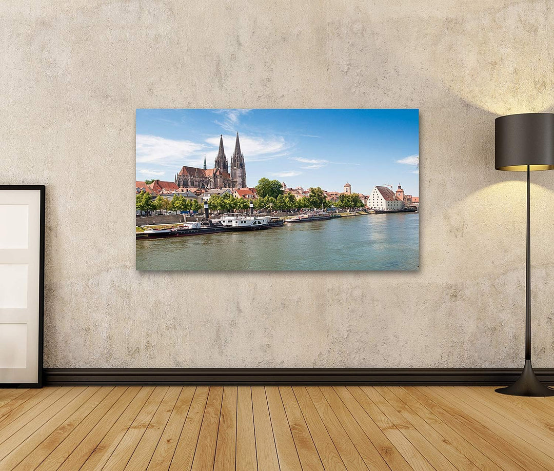 islandburner Bild auf Leinwand Regensburg Dom Donau Deutschland Bilder Wandbilder Poster Leinwand 10