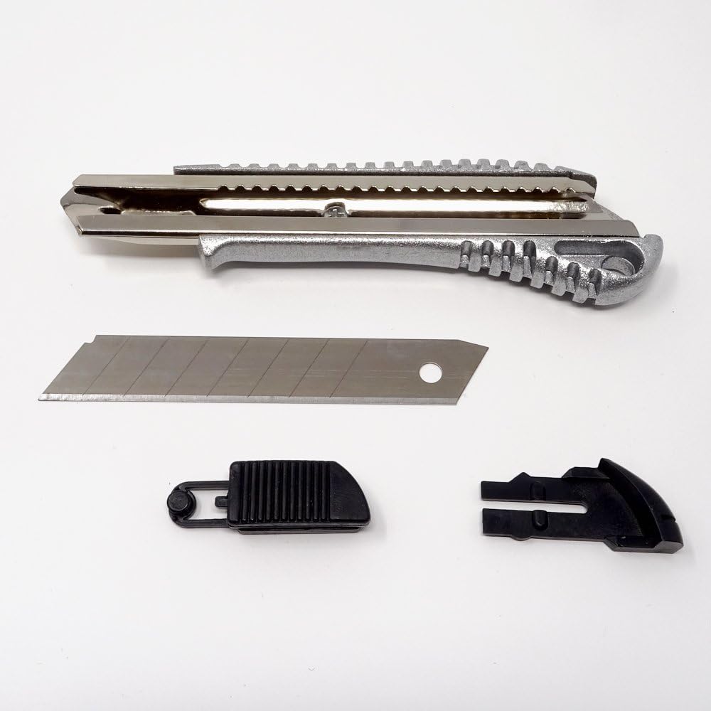 SBS Alu Profi Cuttermesser | mit 18 mm Abbrechklinge | 10 Stück | Teppichmesser Kartonmesser
