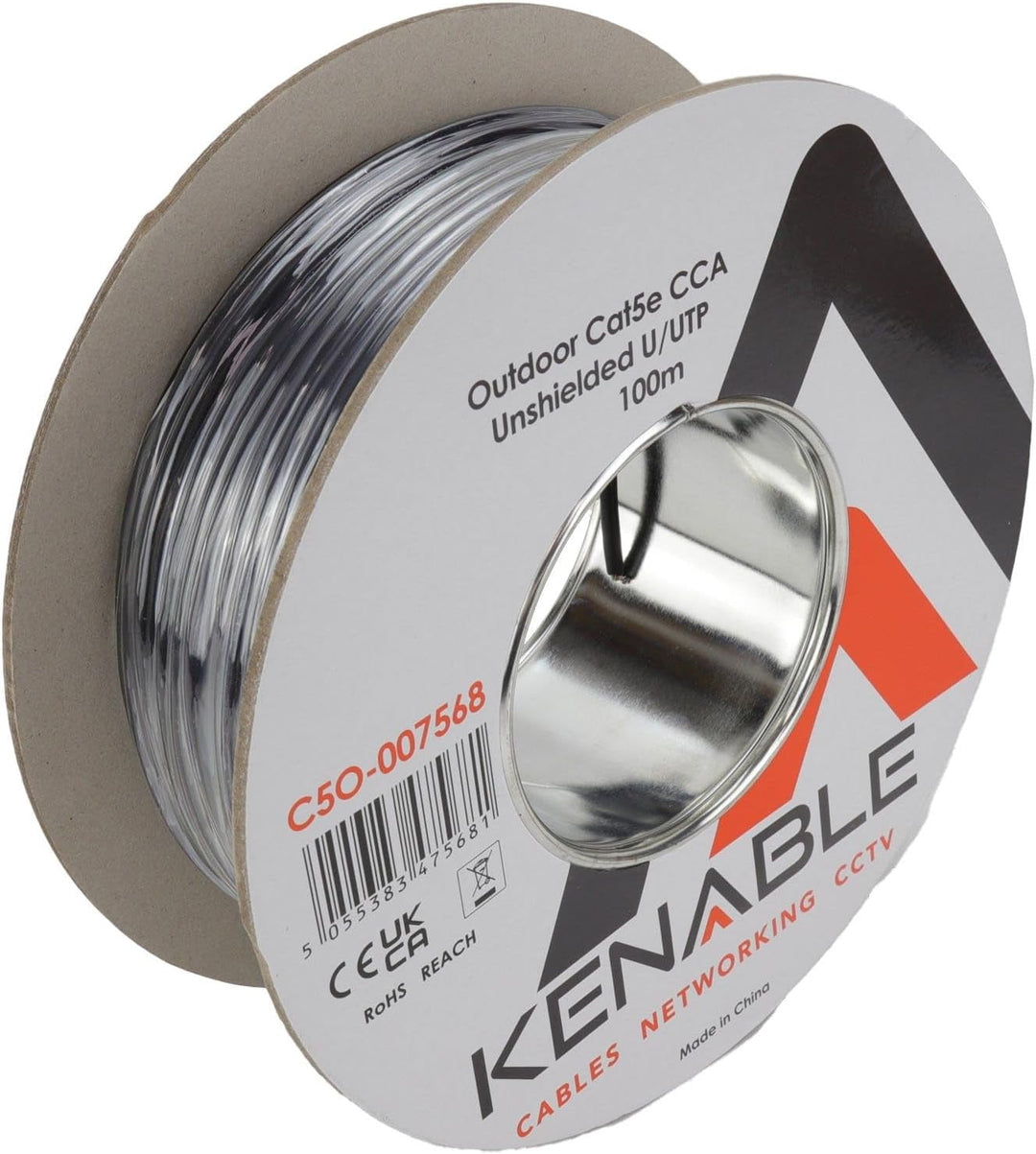 Aussen Cat5E-CCA Aussen Verwendung Ethernet Netzwerk Kabel Kabelrolle UTP 100 m [100 Meter/100m] 100