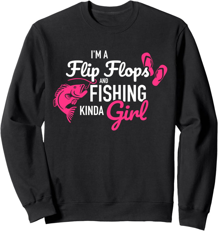 Angeln Mädchen Frau Flip Flops Sweatshirt