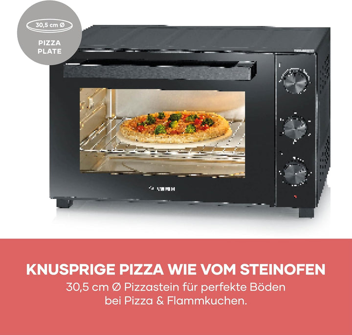 Severin Back- und Toastofen mit Umluftfunktion, inkl. Drehspiess für Fleisch, vielseitiger Heissluft