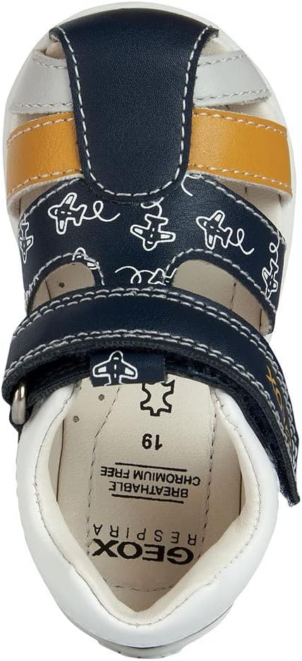 Geox Baby-Jungen B Elthan Boy Sandal 24 EU Navy Ochre, 24 EU Navy Ochre