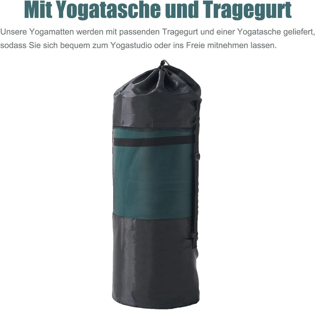 NBR Yogamatte 195×61cm 20mm Dicke Fitness Matte Gymnastikmatte für Pilates Gym Workout Zuhause mit T