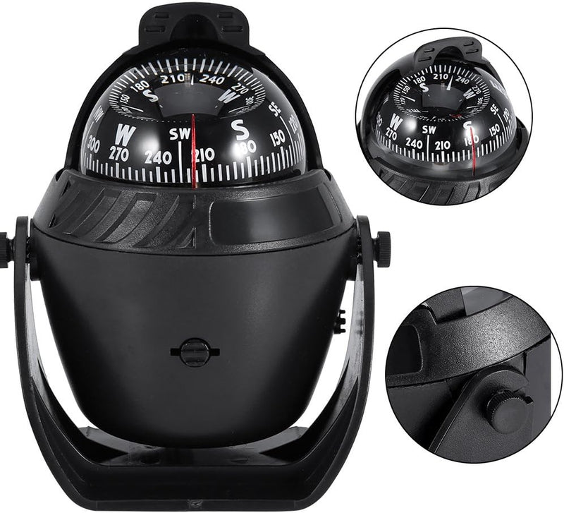 Filfeel Digital Marine Kompass, Hohe Präzision LED-Licht Schwenkbarer Kompass, Navigation Elektronis
