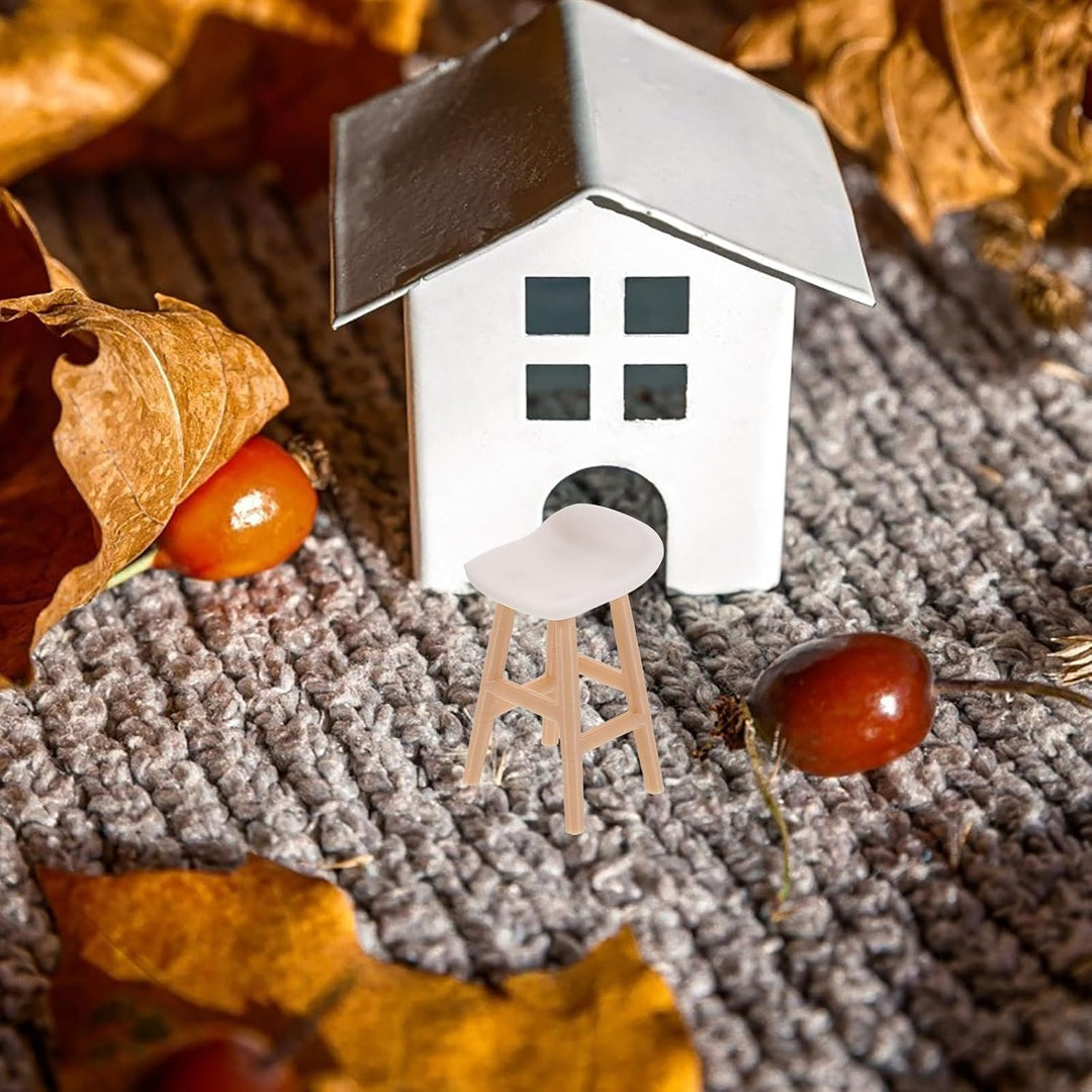 Toddmomy Miniatur Puppenhausmöbel Satz 1:20 mit Weissem Bartisch und Stühlen aus Kunststoff Realisti