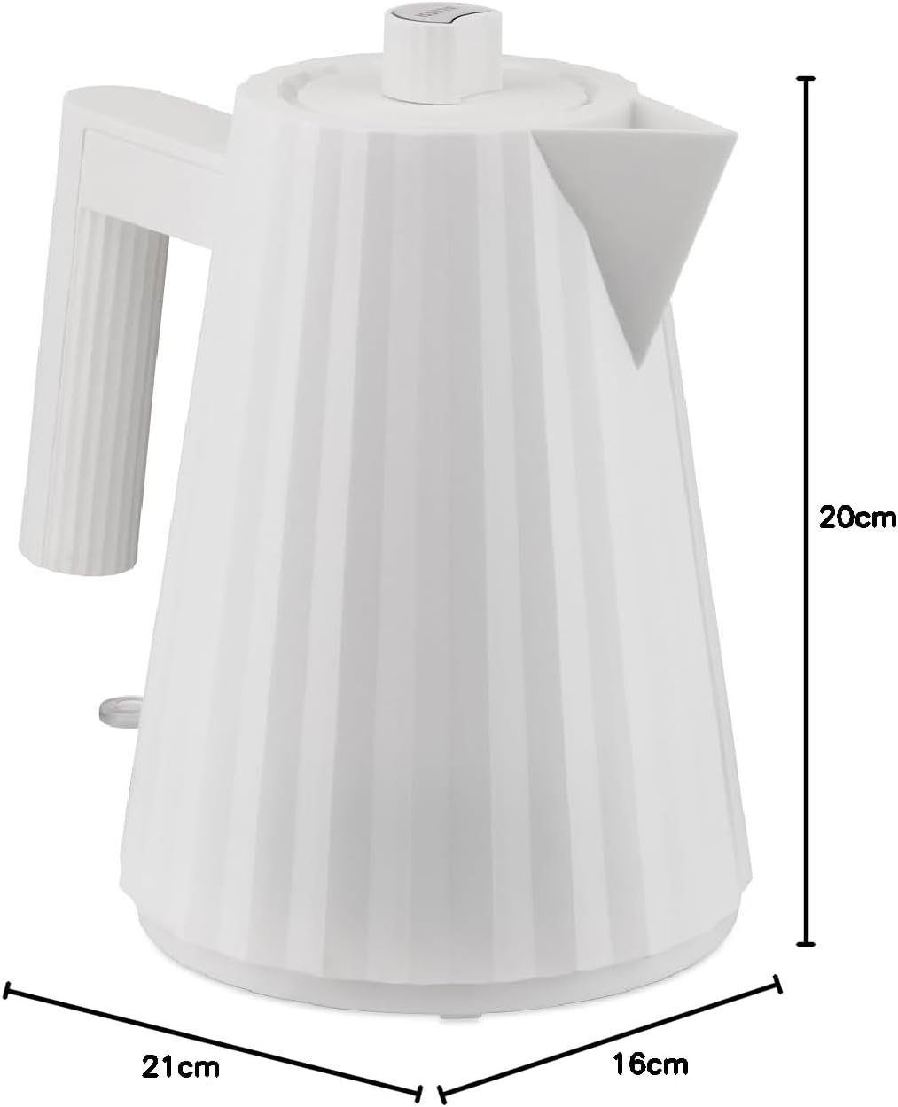 Alessi Plissé MDL06/1WUK - Elektrischer Wasserkocher aus Thermoplastischem Harz, Englisch Stecker 24