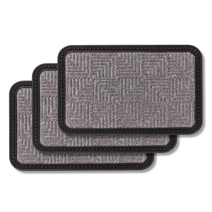 Rutschfeste Fussmatte Aussen &amp; Innen - Silber Muster 3er Set 50 x 80 cm | Langlebige Sauberlauf Türm