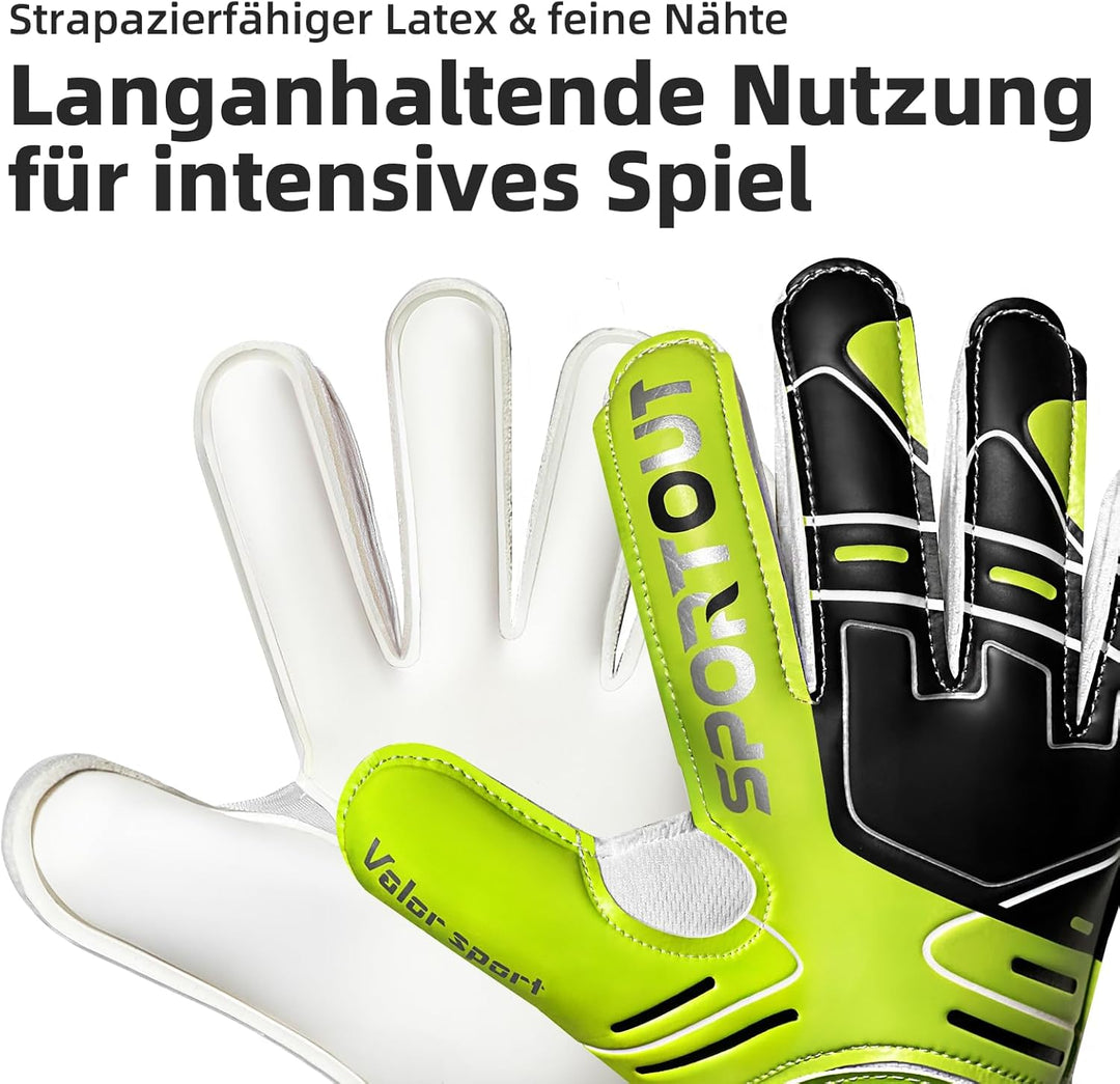 Jugendliche und Erwach,Kinder sener Torwarthandschuhe mit Fingersave，Rutschfes，Gewährung von Starken