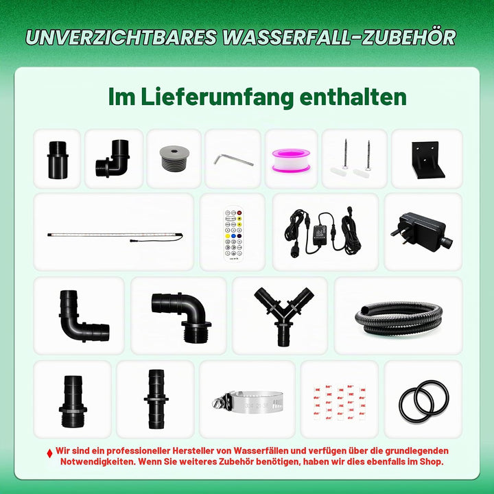 Longrun 30cm Teich Wasserfall Klingen Set, Acryl Gebogener Wasserfall Überlauf, Aussenpool Brunnen m