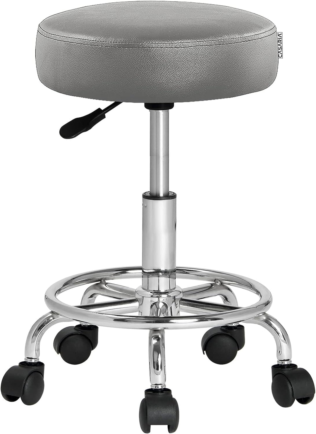 Casaria® Rollhocker Höhenverstellbar 10cm Polsterung 360°C Drehbar 51-65cm Sitzhöhe Fussstütze Küche