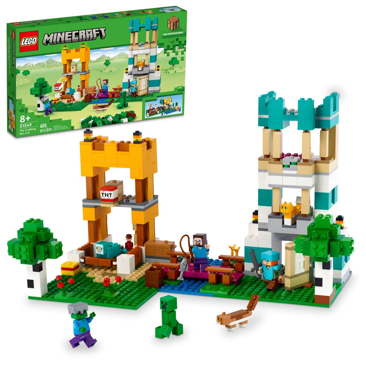 Lego 21249 Minecraft Die Baukasten 4.0, 2-in-1-Set; Bauen Sie Flusstürme oder eine Katzenhütte, mit