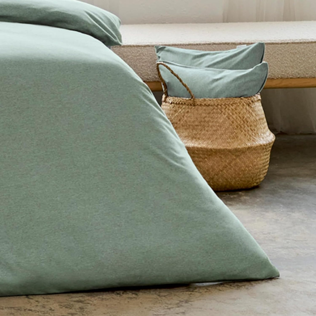 ESTELLA Mako Interlock Jersey Bettwäsche Uni Takoma Mint, 1 Bettbezug 135 x 200 cm + 1 Kissenbezug 8