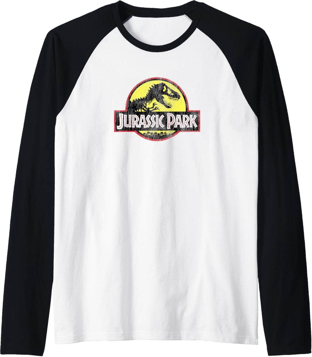 Jurassic Park Classic Logo Distressed Raglan