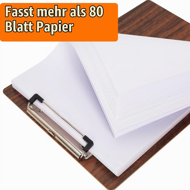 Klemmbrett A5 Holz,12 Stück Klemmbrett Holz A5 mit Metalklemme,Schreibbrett Schreibplatte Klemmbrett