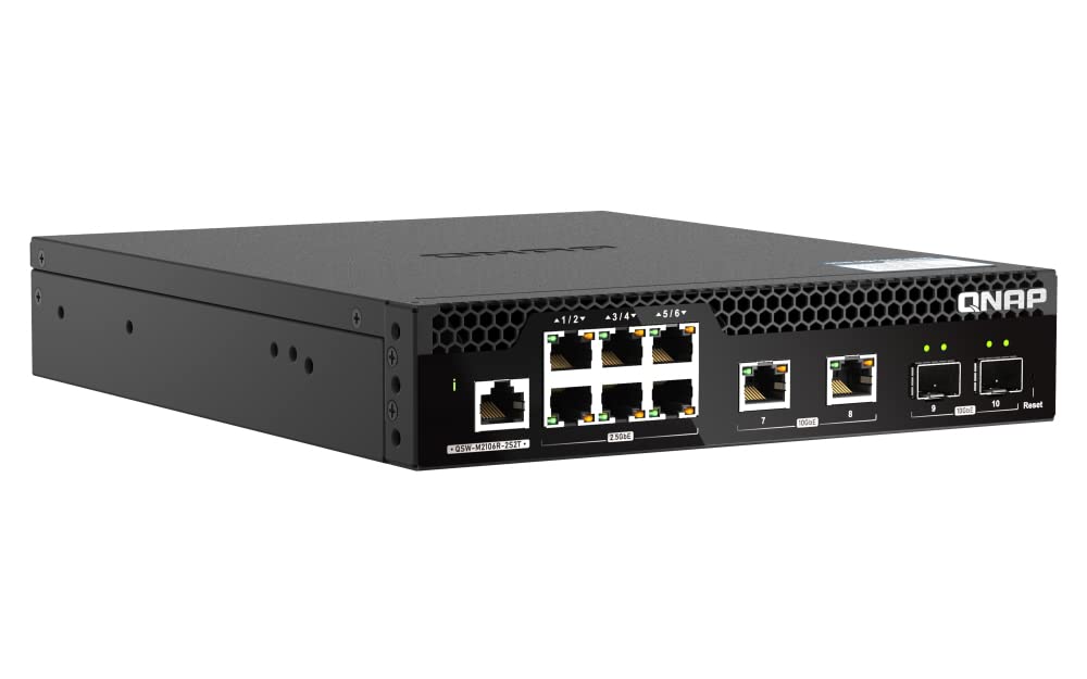 QNAP Switch QSW-M2106R-2S2T | 10 Gigabit, Managed, Rackmount inkl. Rack-kit