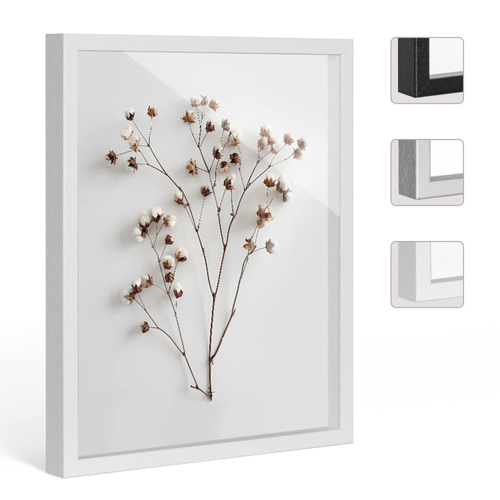 Bildershop-24 Objektrahmen FrameBox VARIO36 Weiss (matt) 30x40cm zum Einrahmen von Trikots, Blumen,