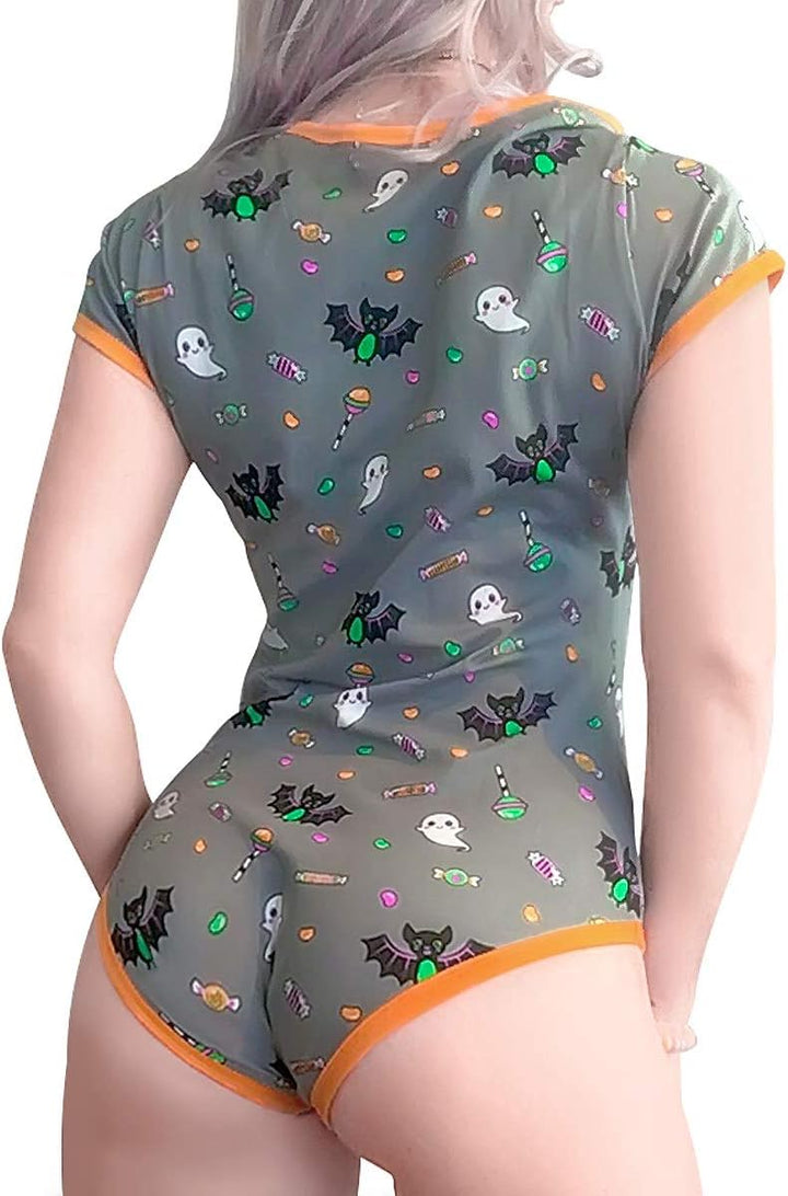 LittleForBig Baumwolle Strampler Onesie Pyjamas Bodysuit - Zucker Fledermaus, 4XL Grau