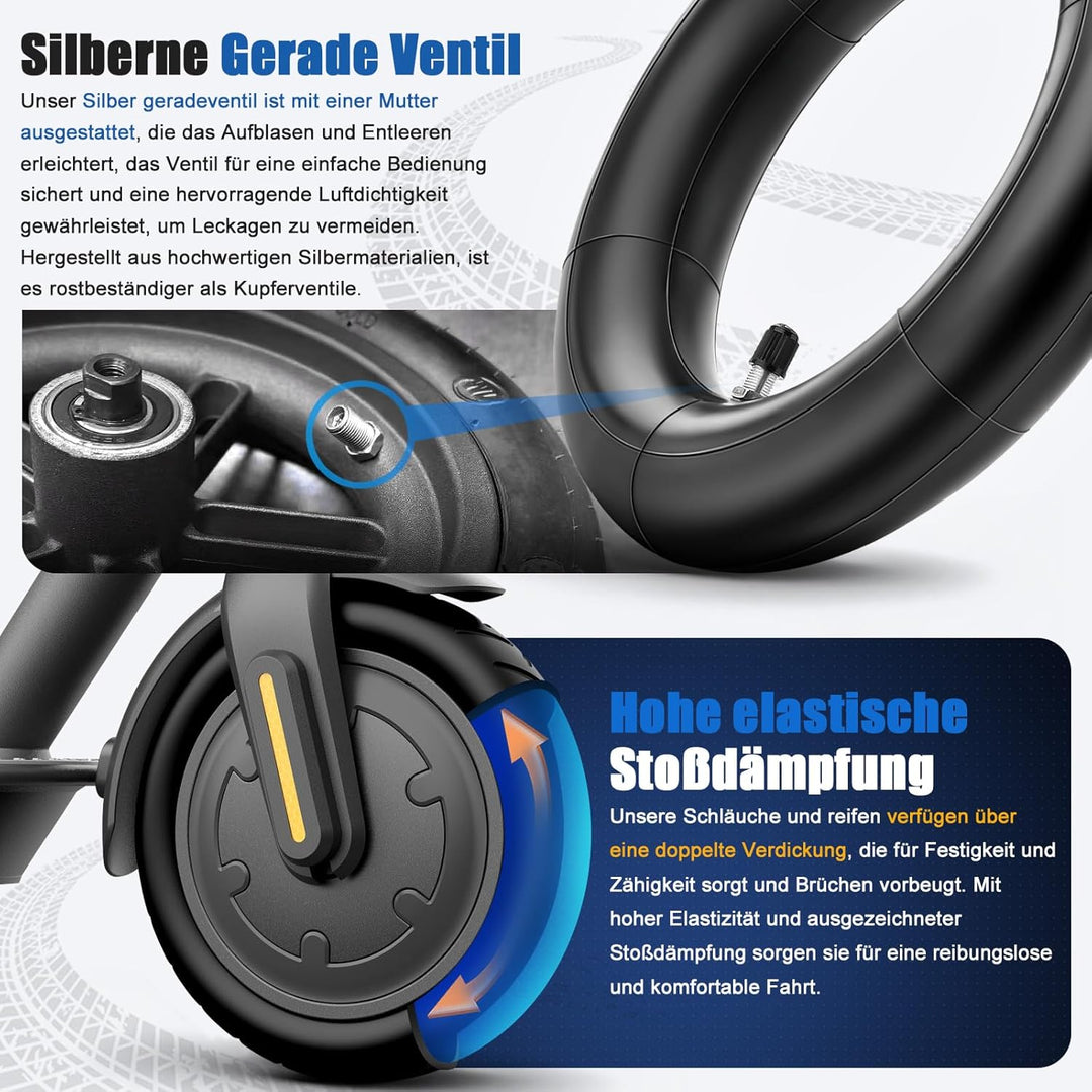 E Scooter Reifen 8 1/2 x2 mit Schlauch 8.5x2.0 Zoll, 50/75-6.1 Reifen und Schlauch Komplettset Verst