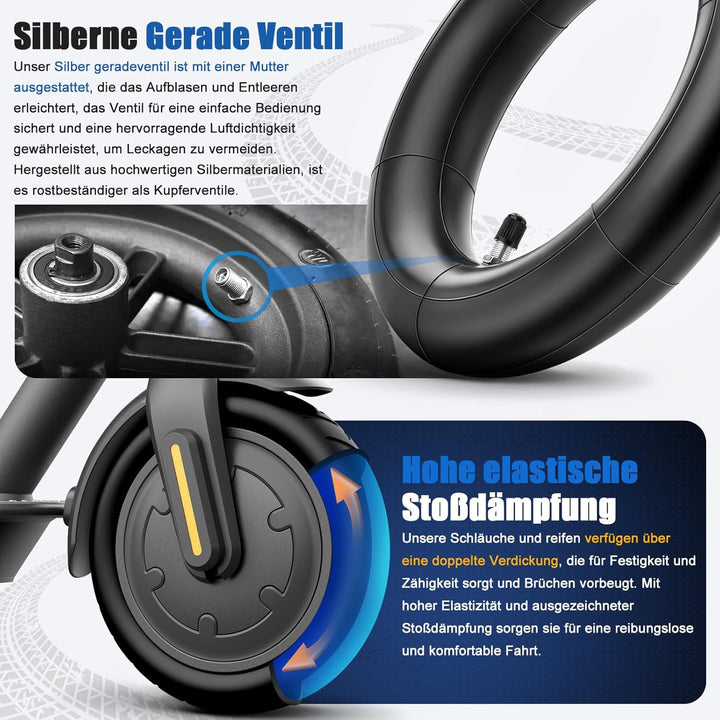 E Scooter Reifen 8 1/2 x2 mit Schlauch 8.5x2.0 Zoll, 50/75-6.1 Reifen und Schlauch Komplettset Verst